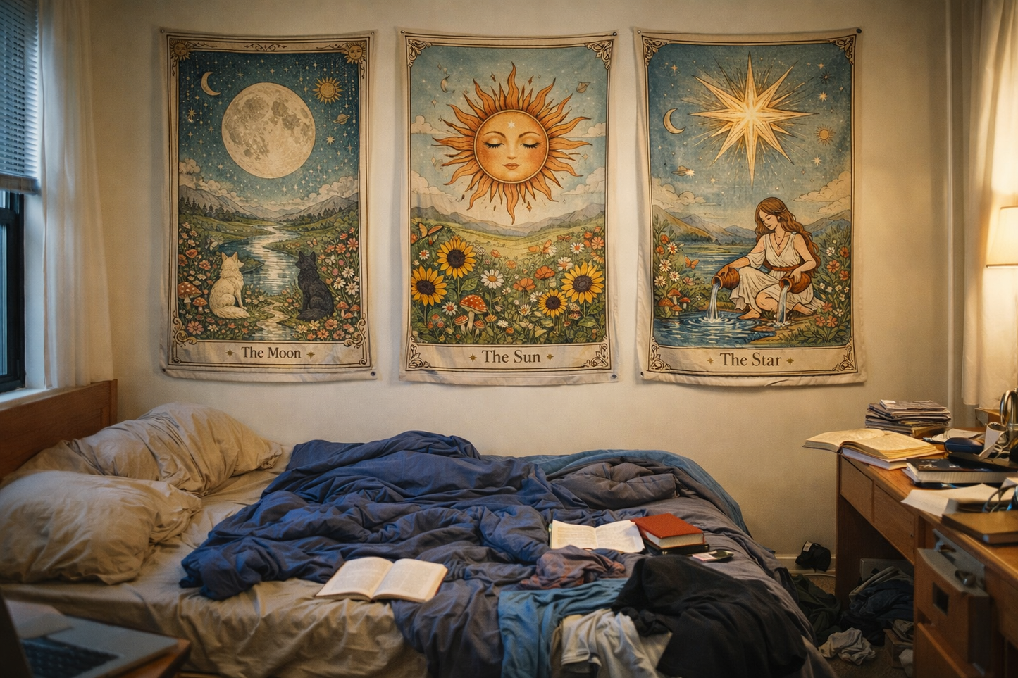 Tarot Tapestry Set (Sun, Moon, Star)